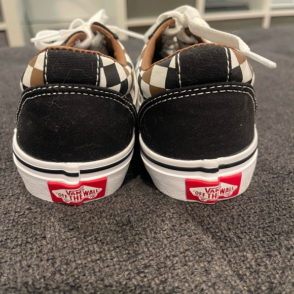 Vans Kids Black and Brown Checkered Sneakers - Picture 2 of 6